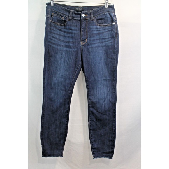 Judy Blue Denim - Judy Blue Skinny Fit Ankle Jeans size 14W Blue Denim Stretch Pockets Raw Hem